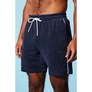 Fabletics Deep Navy Blue The Island Terry Short Sz L Coastal Pool Beach Athletic